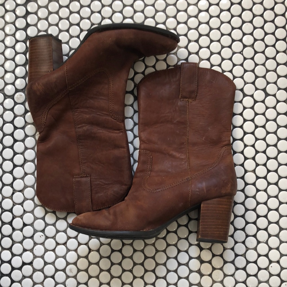 Brown Leather Ankle Boots
